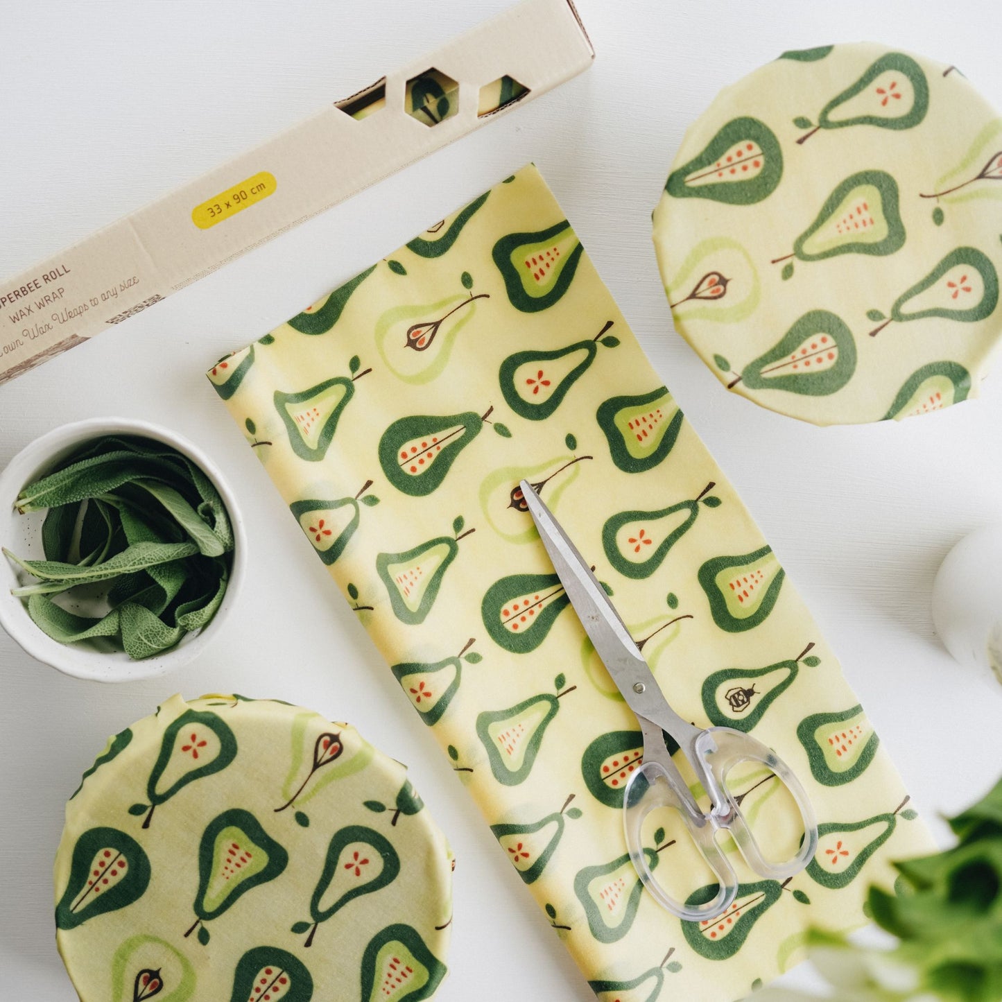 Beeswax Wrap Roll - Pears 35" x 13"