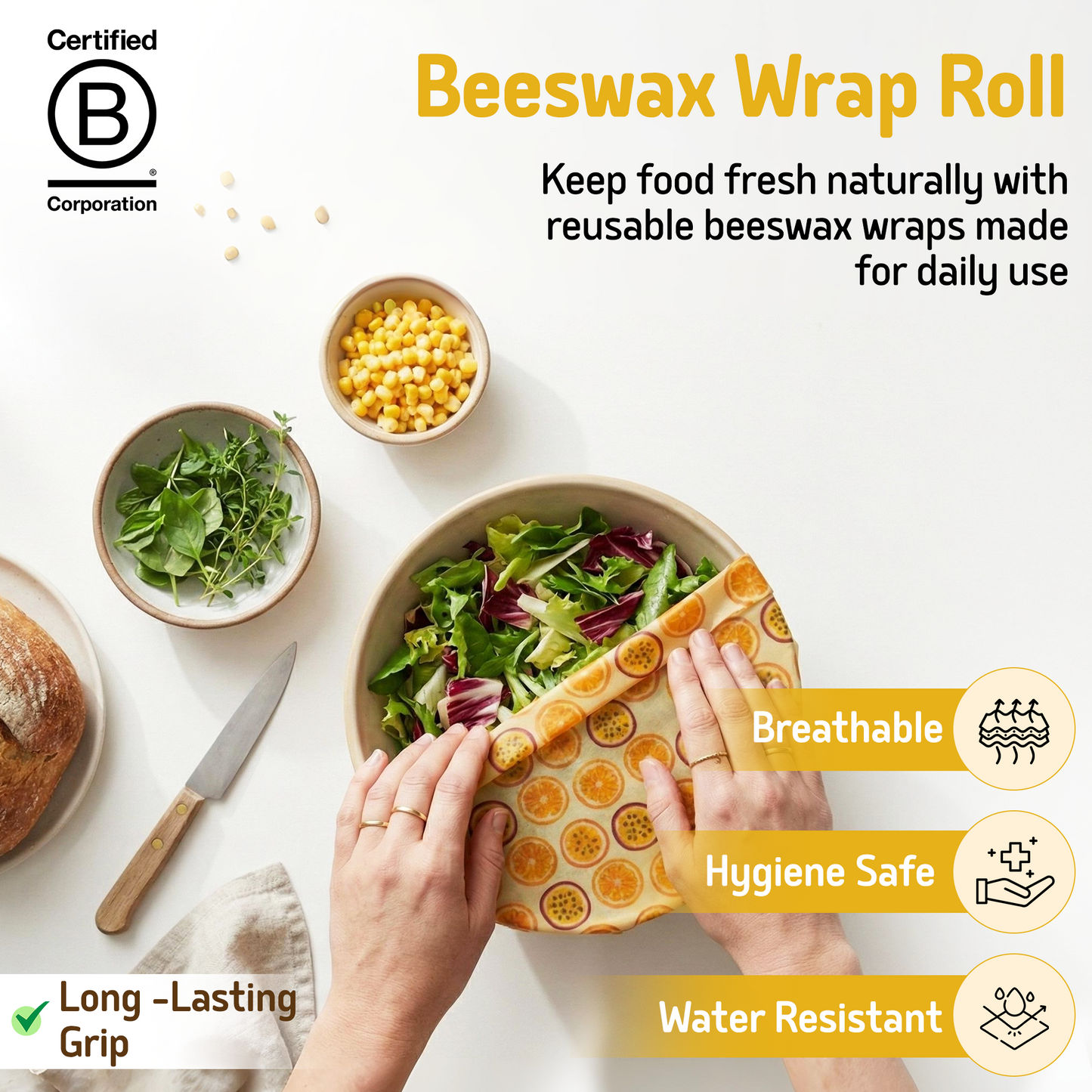 Beeswax Wrap Roll - Petite Flowers 35" x 13"