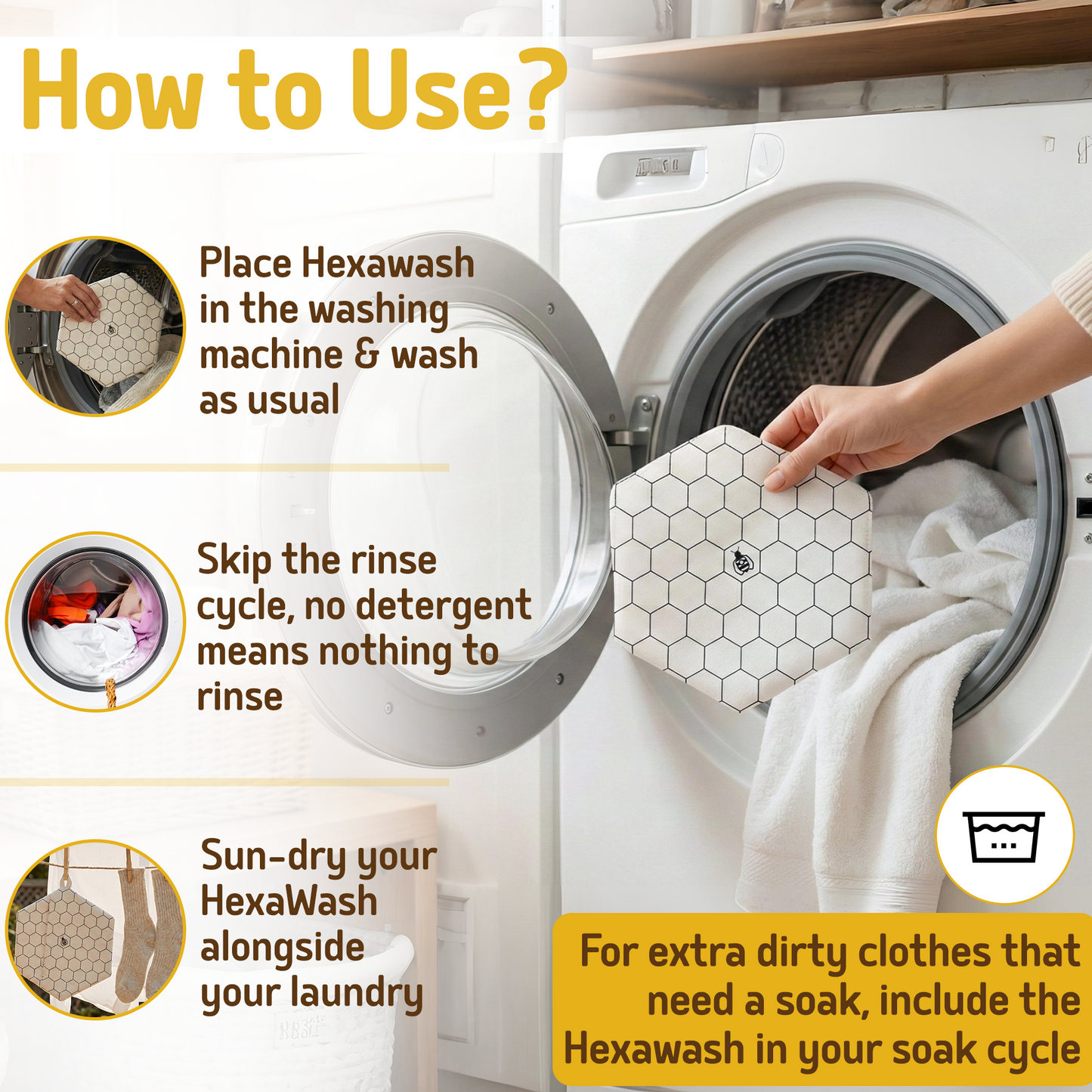 Hexawash – Organic Laundry Detergent Substitute over 300 loads - Hexagonia
