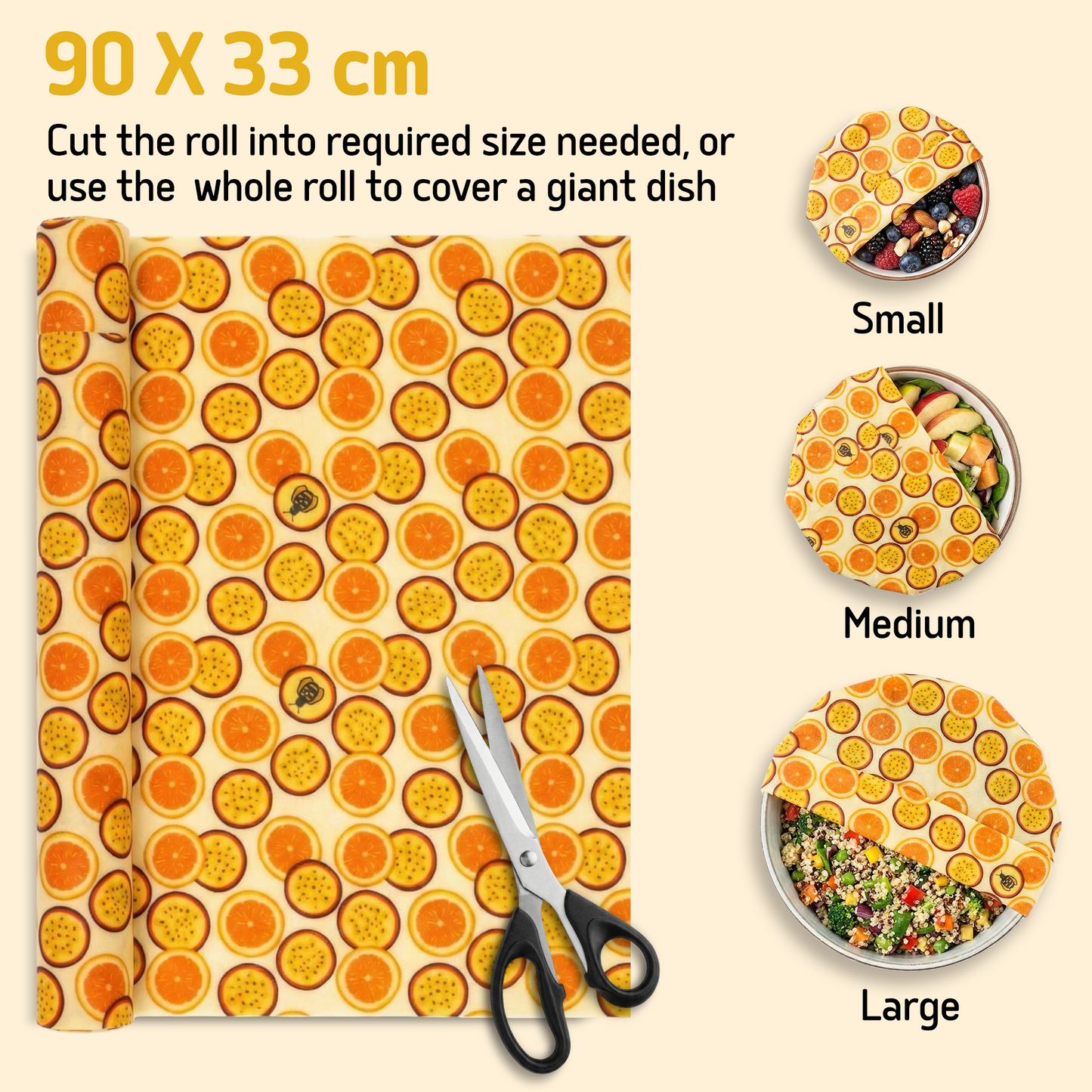 Beeswax Wrap Roll - Passion Som  35" x 13"