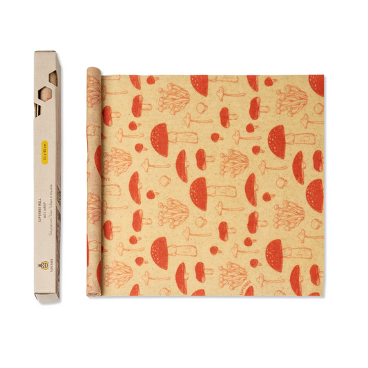 Beeswax Wrap Roll - Mushroom 35" x 13"