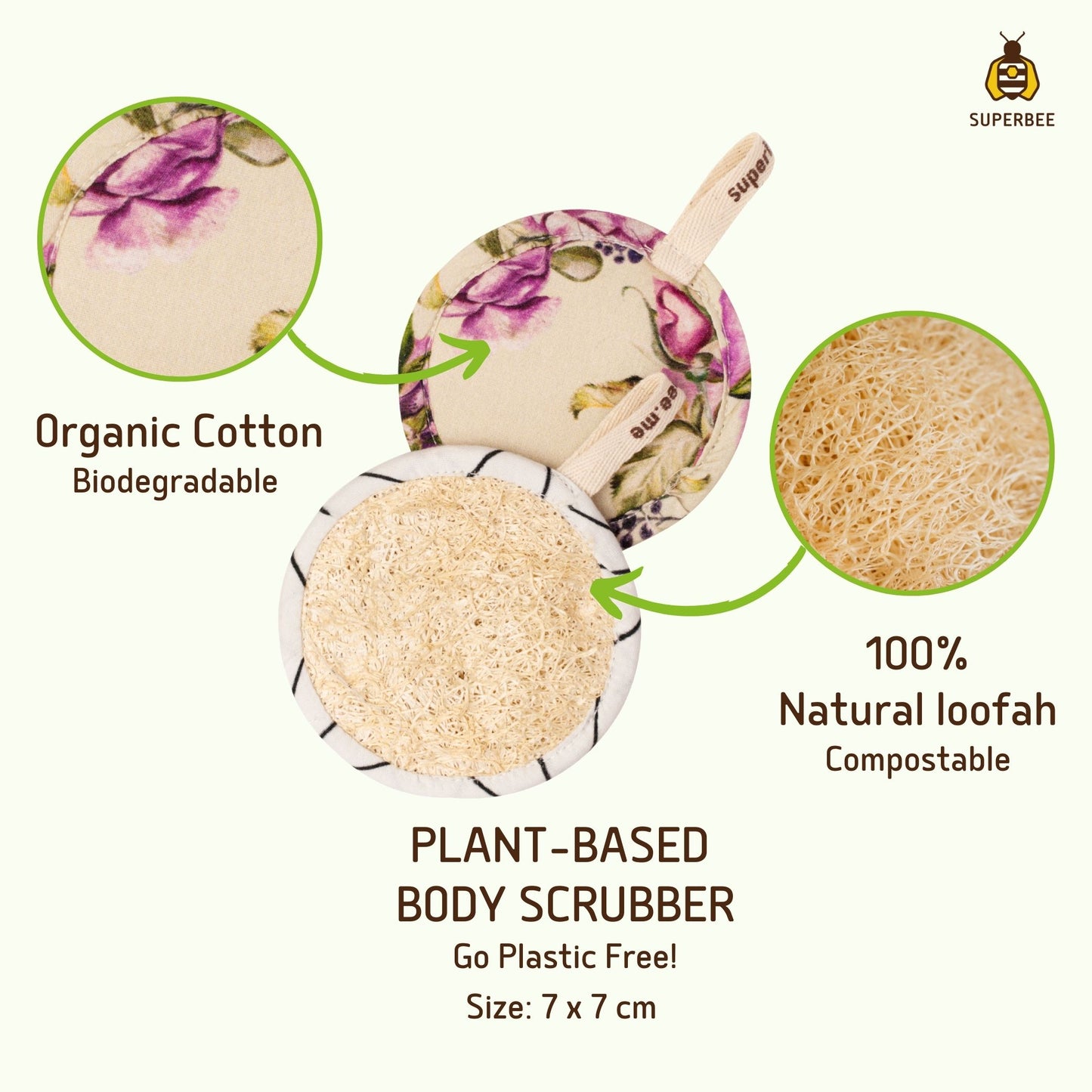 Eco Shower Loofah Body Scrubbers 2-pack