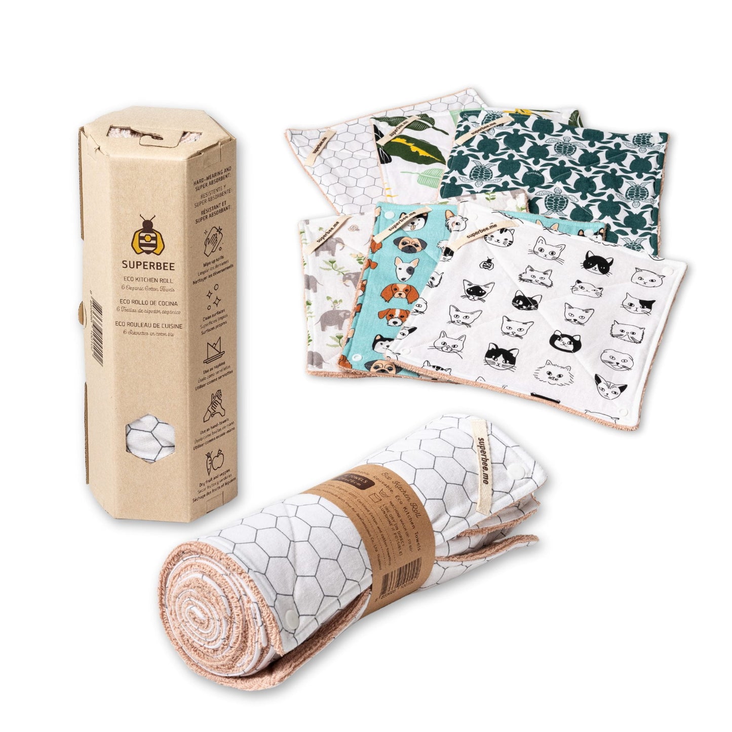Eco Kitchen Roll – Reusable Paper Towels 6 pieces (10" x 10")