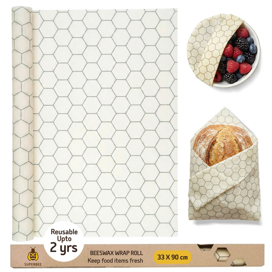 Beeswax Wrap Roll - Hexagonia 35" x 13"