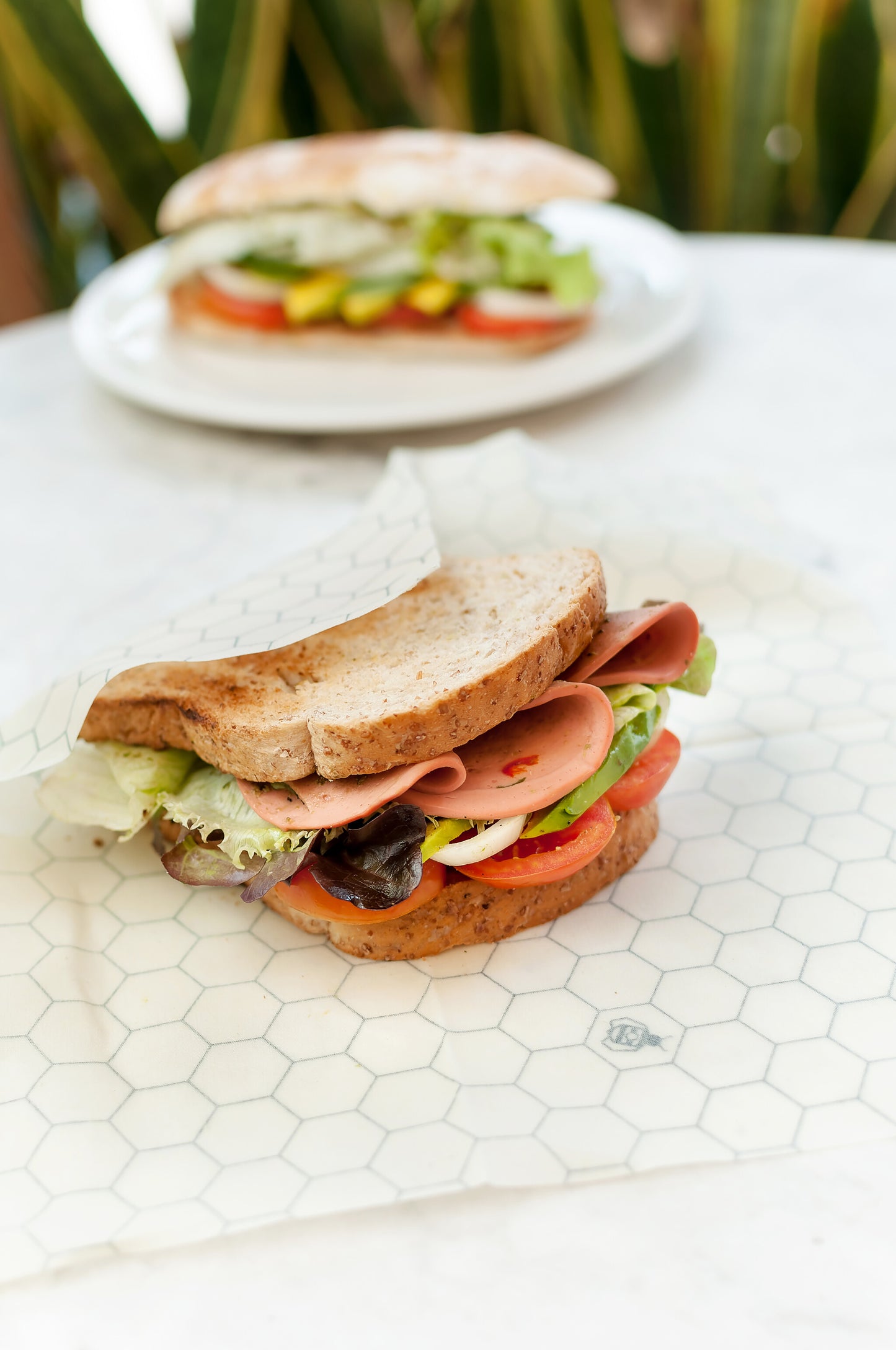 Beeswax Wraps “Sandwich wrap” 13" x 13" - Hexagonia