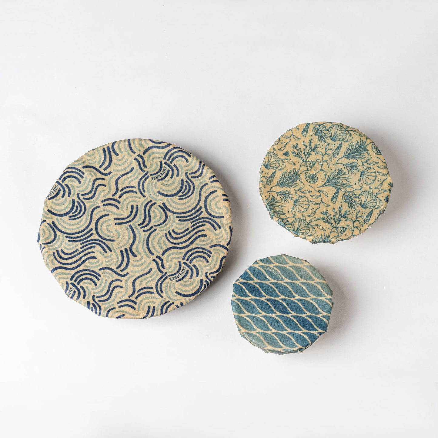 Beeswax Wraps “Beeginner” Set of 3 Sizes - Ocean Action