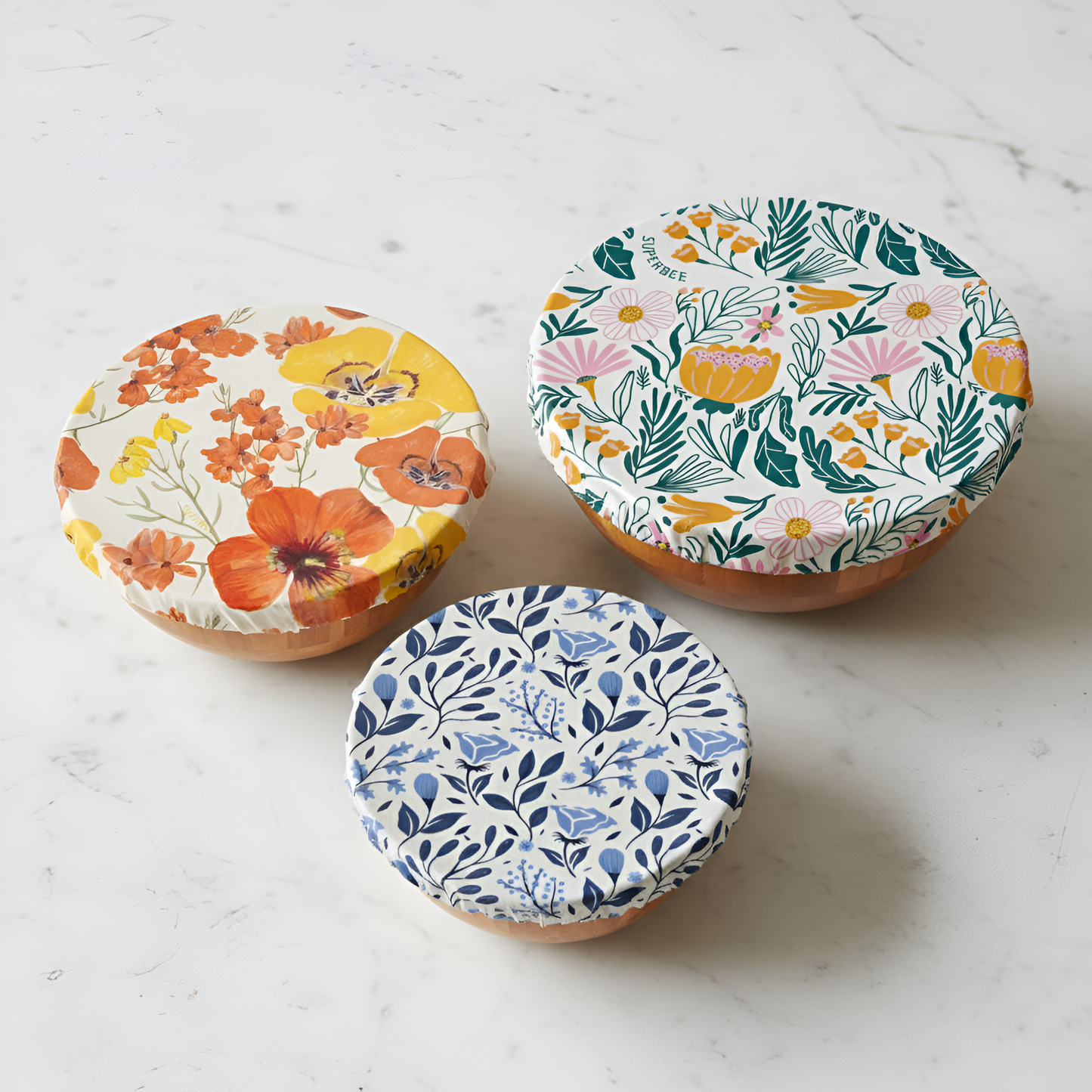 Beeswax Wraps “Essentials” Set of 3 Sizes - Floral