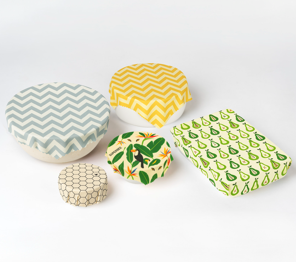 Beeswax Wraps Set of 5 sizes - Paradise