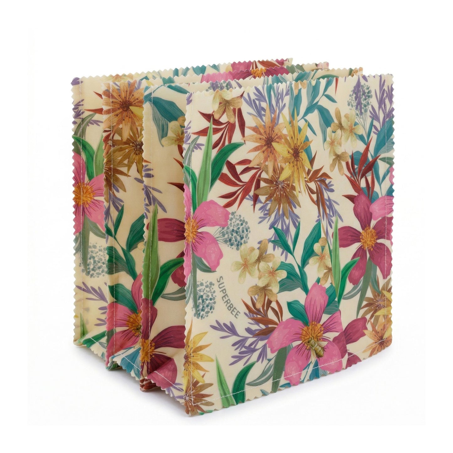 Waxed Lunch Bags with compartments - 3 pockets