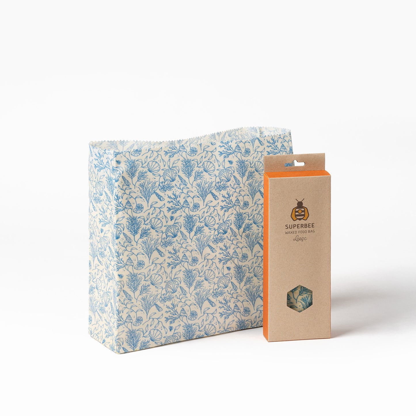 Large Beeswax Bread Bag - Sea Floor 12" x 12" x 4″