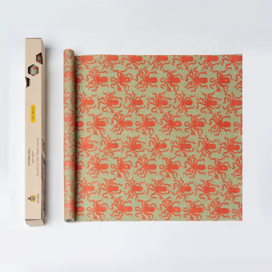 Beeswax Wrap Roll - Octopus 35" x 13"