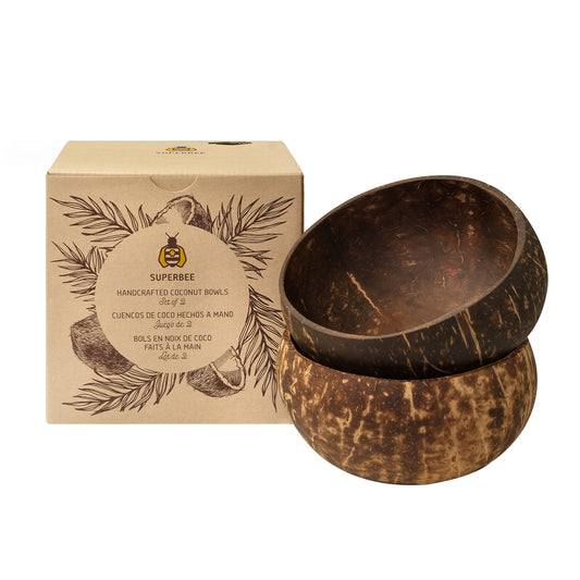 Handcrafted Coconut Bowls from Thailand – Set of 2