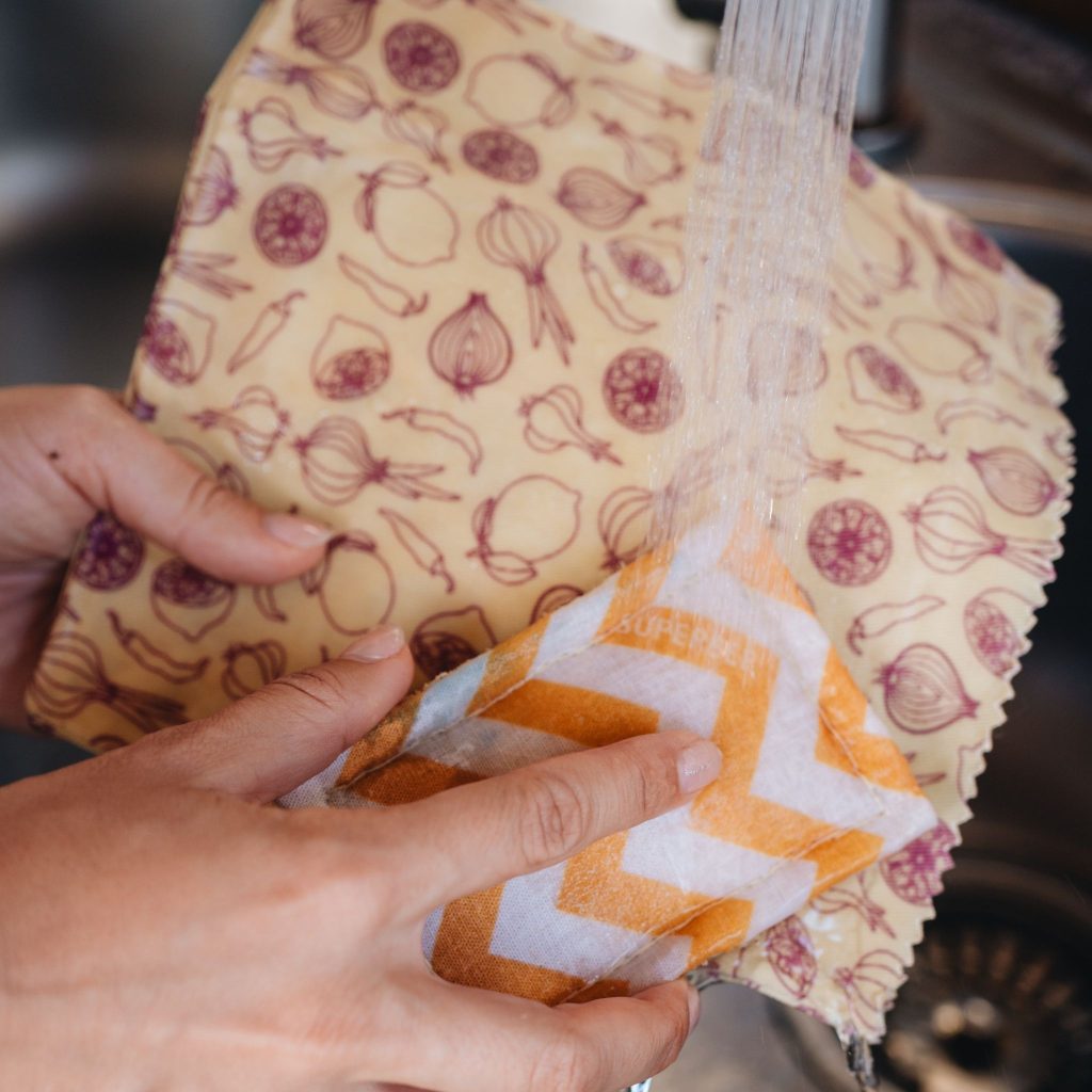 Waxed Lunch Bags with compartments - 2 pockets